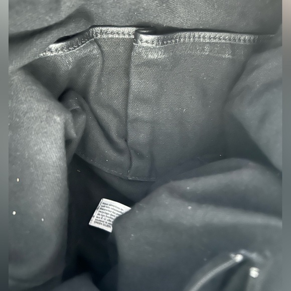 Eileen Fisher Black Leather Backpack with Tassels - Picture 6 of 11